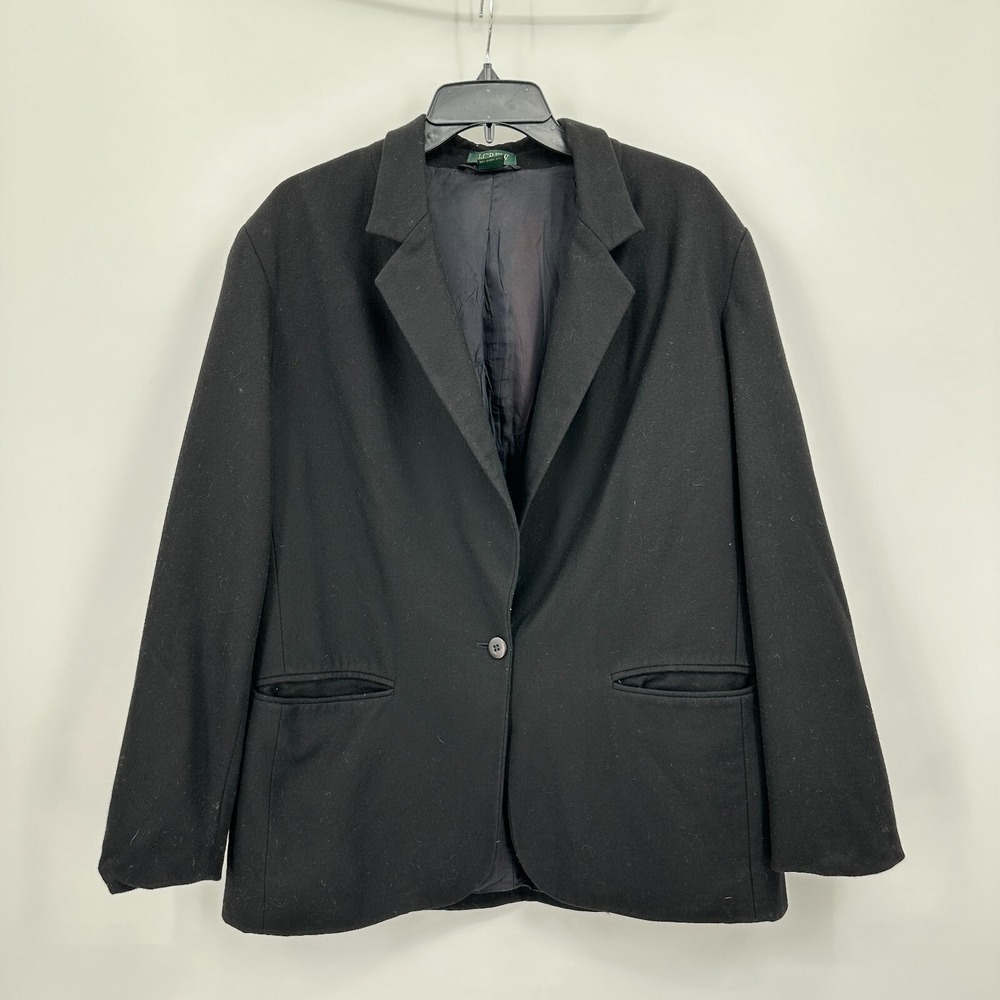 Vintage J. Crew Blazer Jacket Womens‎ Size 10 Black Wool Cashmere Blend Luxury